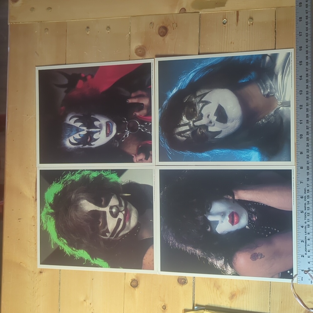 Set of 4 1978 Vintage Aucoin KISS Army Posters, 8"x10"
